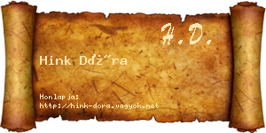 Hink Dóra névjegykártya